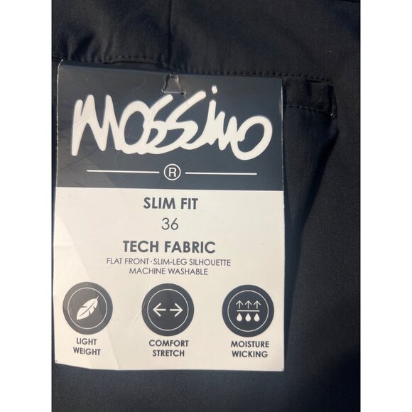 Mossimo Mens Slim Fit Tech Fabric Black Joggers Pants Stretch Size 36 NWT - Picture 6 of 6